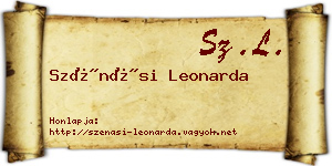 Szénási Leonarda névjegykártya